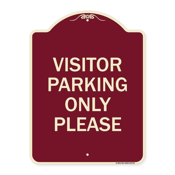Visitor Parking Visitor Parking Please Heavy-Gauge Aluminum Sign, 24" x 18", BU-1824-22724